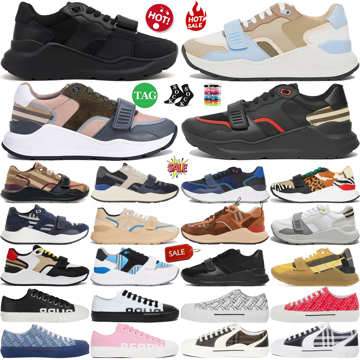 Vintage Check Cotton Sneakers designer shoes mens shoe Sneaker Women Navy Ramsey Archive Beige White Suede Leather print Black Birch BrIl41#