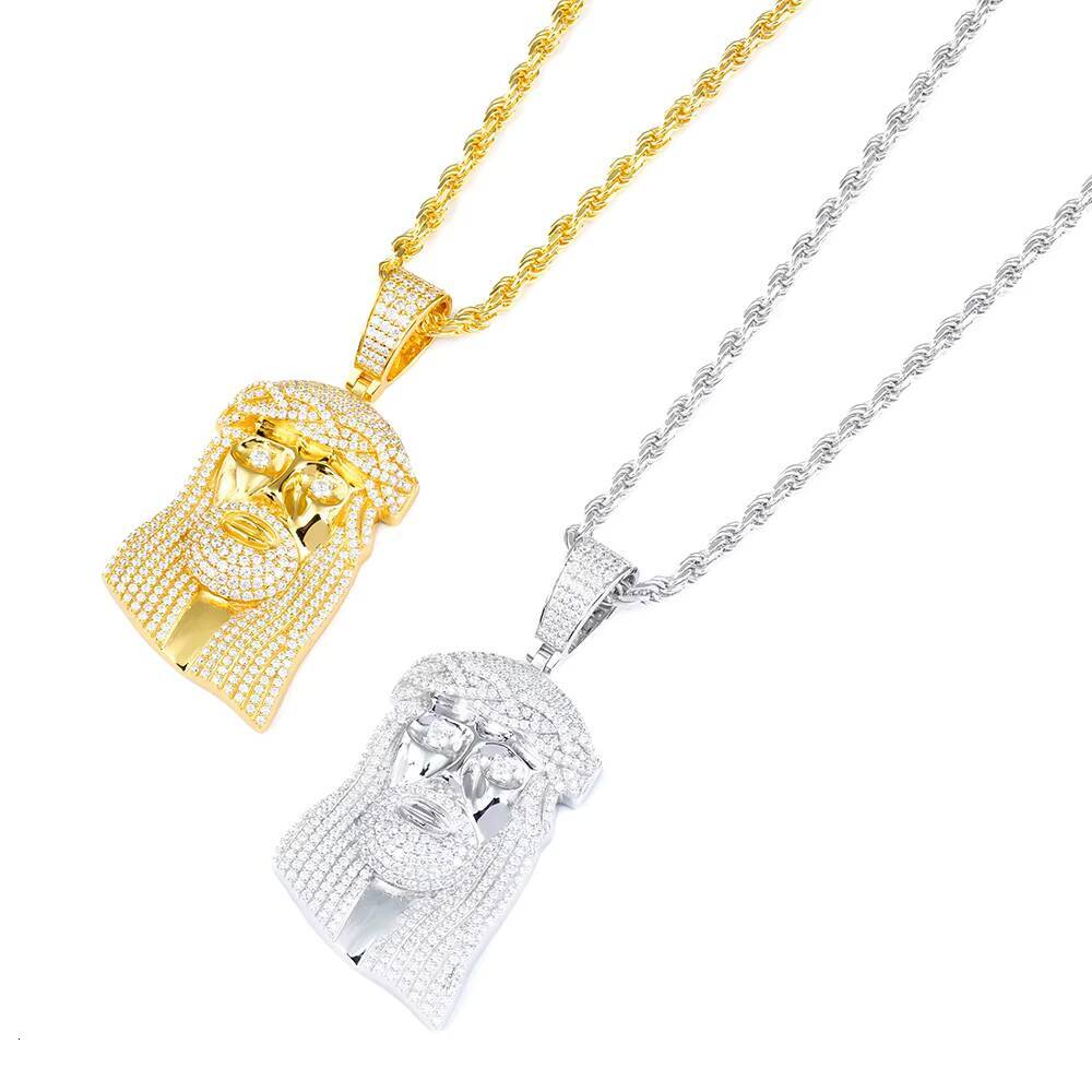 Custom 925 Silver Jewelry Hip Hop Ice Out Moissanite Diamond GRA Cuban Tennis Necklace Chain Moissanite Large Jesus Pendant