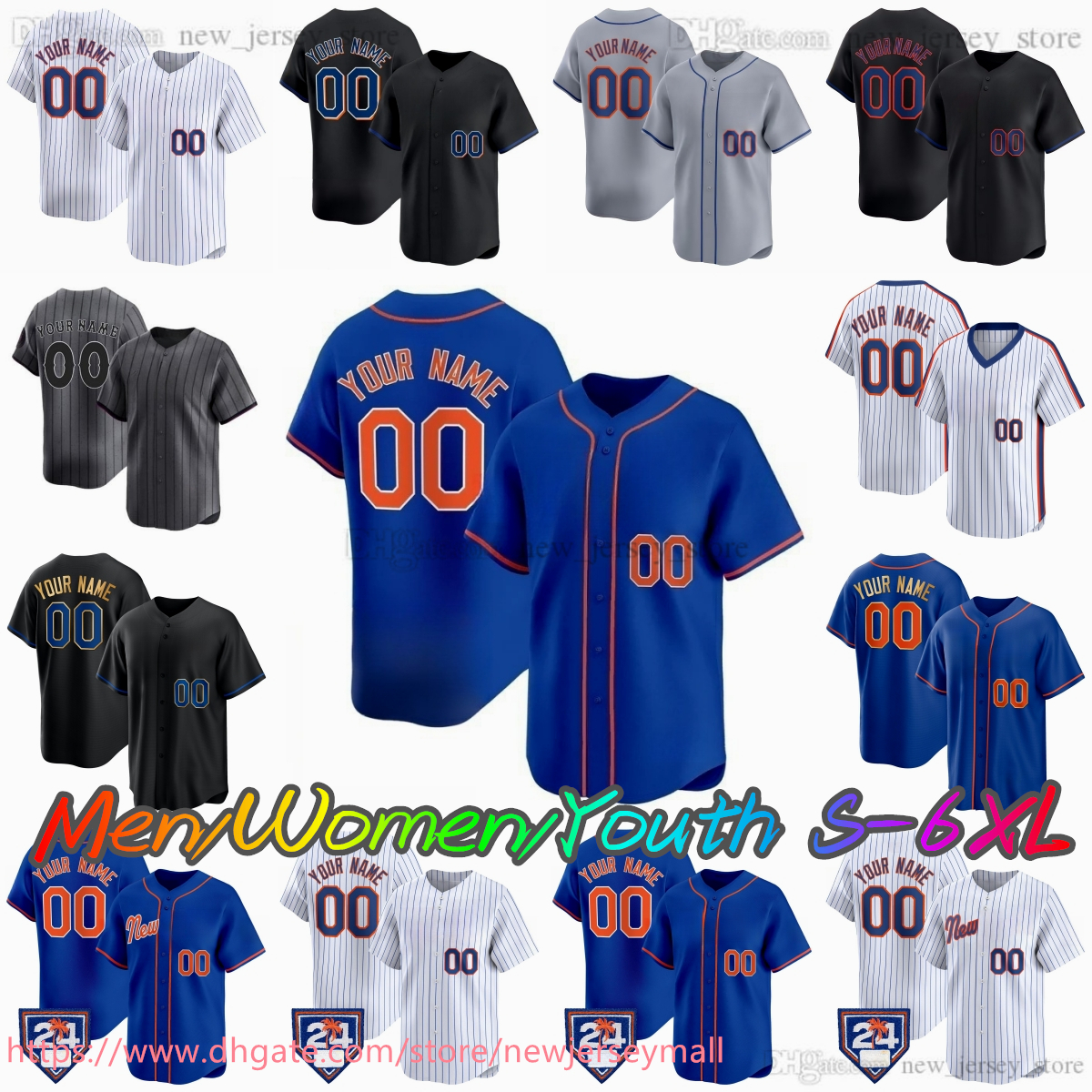DIY Design Custom City Connect Baseball Jersey Stitched Lindor Diaz Alonso Nimmo Marte McNeil Soto Alvarez Senga Strawberry Hernandez Pizza Scherzer Jerseys