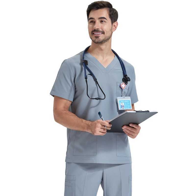 Ultra Light Matte Set Medical Nurse Uniform Mens Hospital Doctor Work Dress Poplin Fabric Veterinary Surgical Dress 8020 X2504101