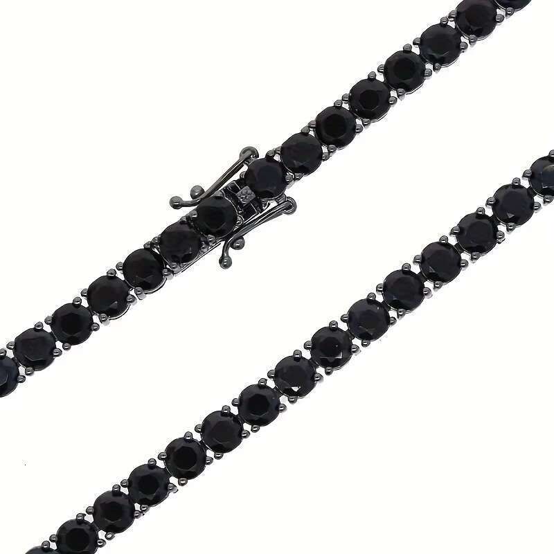 USA Warehouse Black Chain 4mm Men Sparkg Jewelry Round Dia Cubic Zirconia CZ 14K Gold Plated Women Tennis Bracelet