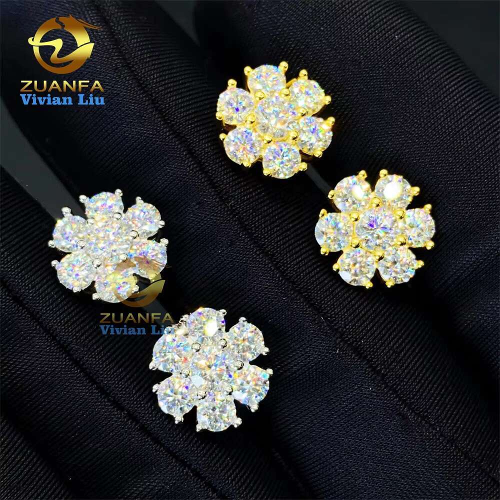 ZUANFA Jewelry High Quality 925 Sterling Silver Hot Selling Fashion Jewelry Vvs Moissanite Diamond Jewelry Stud Earrings
