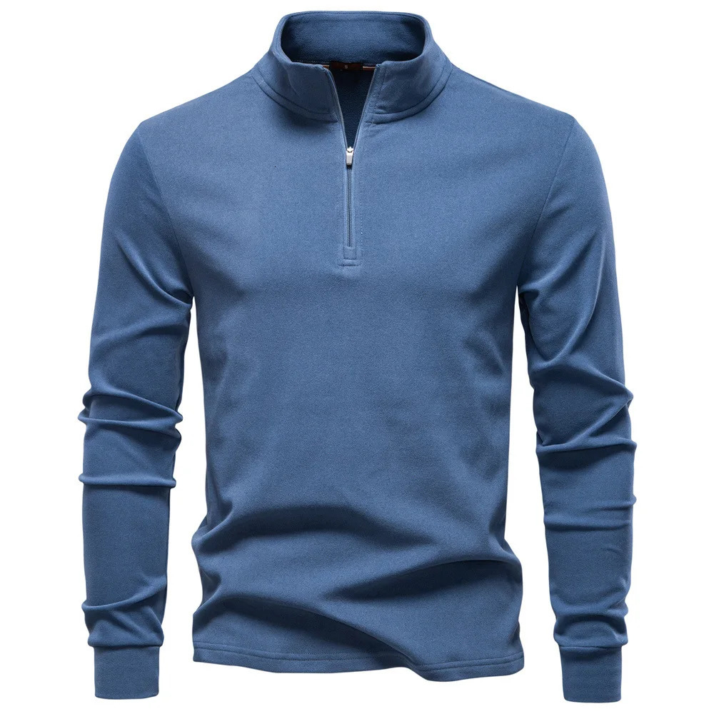 Men Stand-Up Collar Half-Zip Soft Shell Sweatshirt Long Sleeve Breathable Warm Pullover Casual Streetwear Jacket 251110