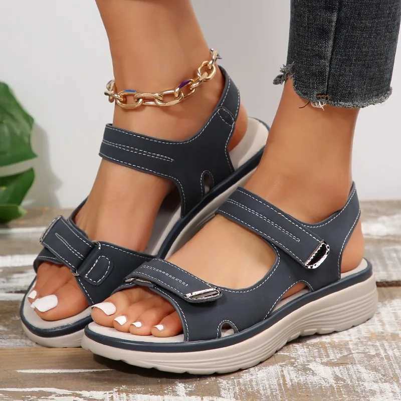 Summer Wedge Sandals for Women 2025 New Fi N Slip Beach Shoes Women Lightweight Casual Platform Plus Size Sandals WomenXJ250410