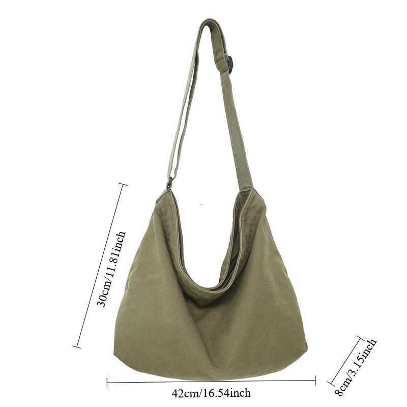 Womens Canvas Crossbody Shoulder Bag Large Bags for Female 2025 Cotton Cloth Fashion Korean Female Students School Bag HandbagsT251110