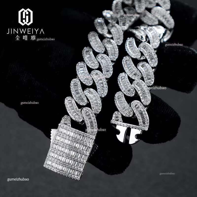 Hip Hop Jewelry Custom Brass 5A Zircon Dia Cuban k Chain Iced Out Men Necklace
