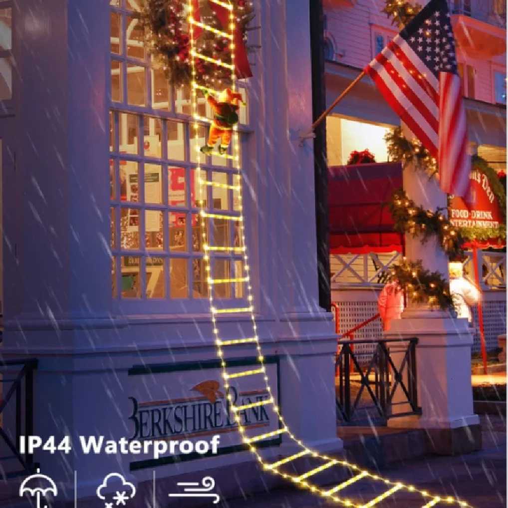 Christmas 3M Christmas Decoration LED Santa Claus Climbing Ladder Light USB Plug 8 Flashing Modes Suitable Home Xmas Tree Wall Window Y251111