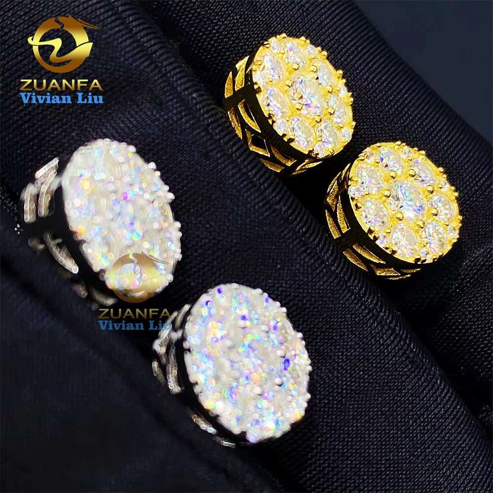 Fine Jewelry Wholesale Price S925 Sterling Silver Luxury Women Fashion Vvs Moissanite Stud Earrings