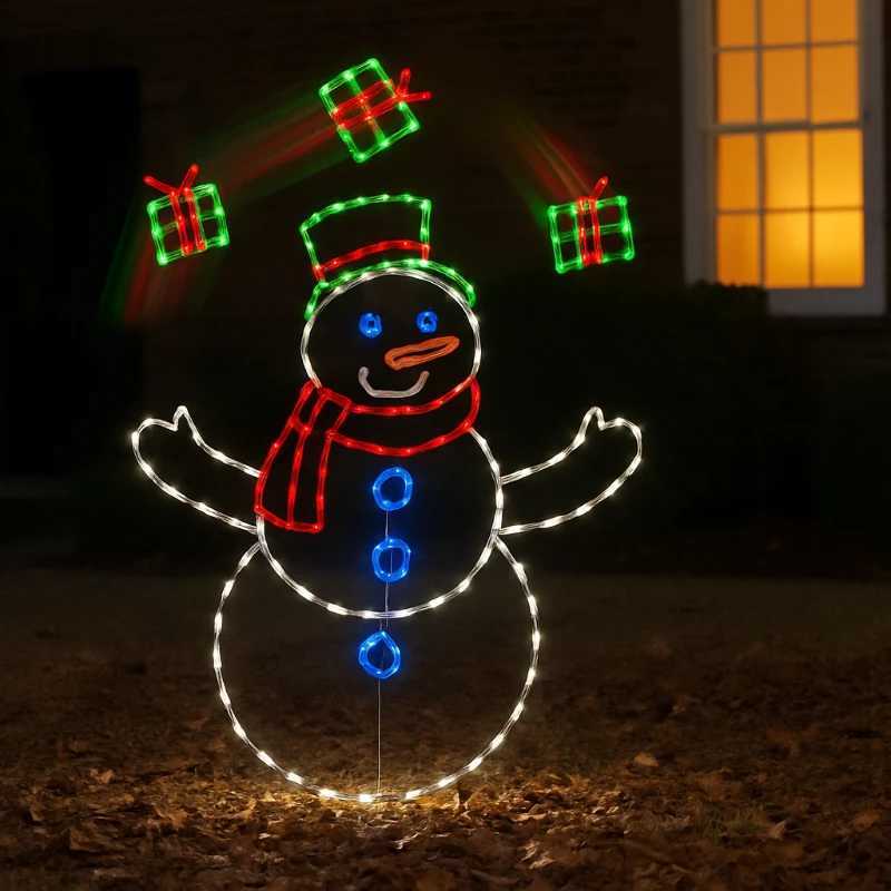 Christmas Christmas LED Snowman Ornament with Glitter Light for Animated Winter Home Decor and Outdoor Garden Yard Decoration Y251111