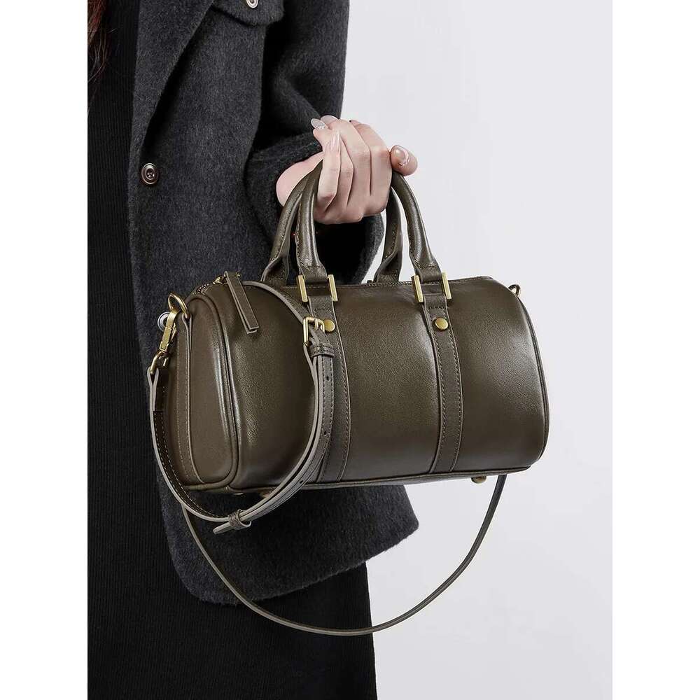 Designer Bag 100% Genuine Leather Women Handbag Boston Fashion Shoulder Cowhide Ladies Commuting Crossbody Bag Shopping
