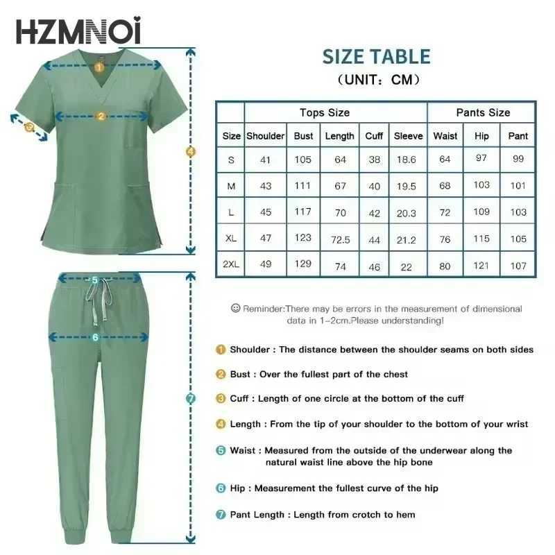 Nurse Uniforms Woman Short Slve V Neck Top Scrubs Jogger Pants Medical Scrubs Set Women Summer Casual Uniformes Clinicos Mujer X250410