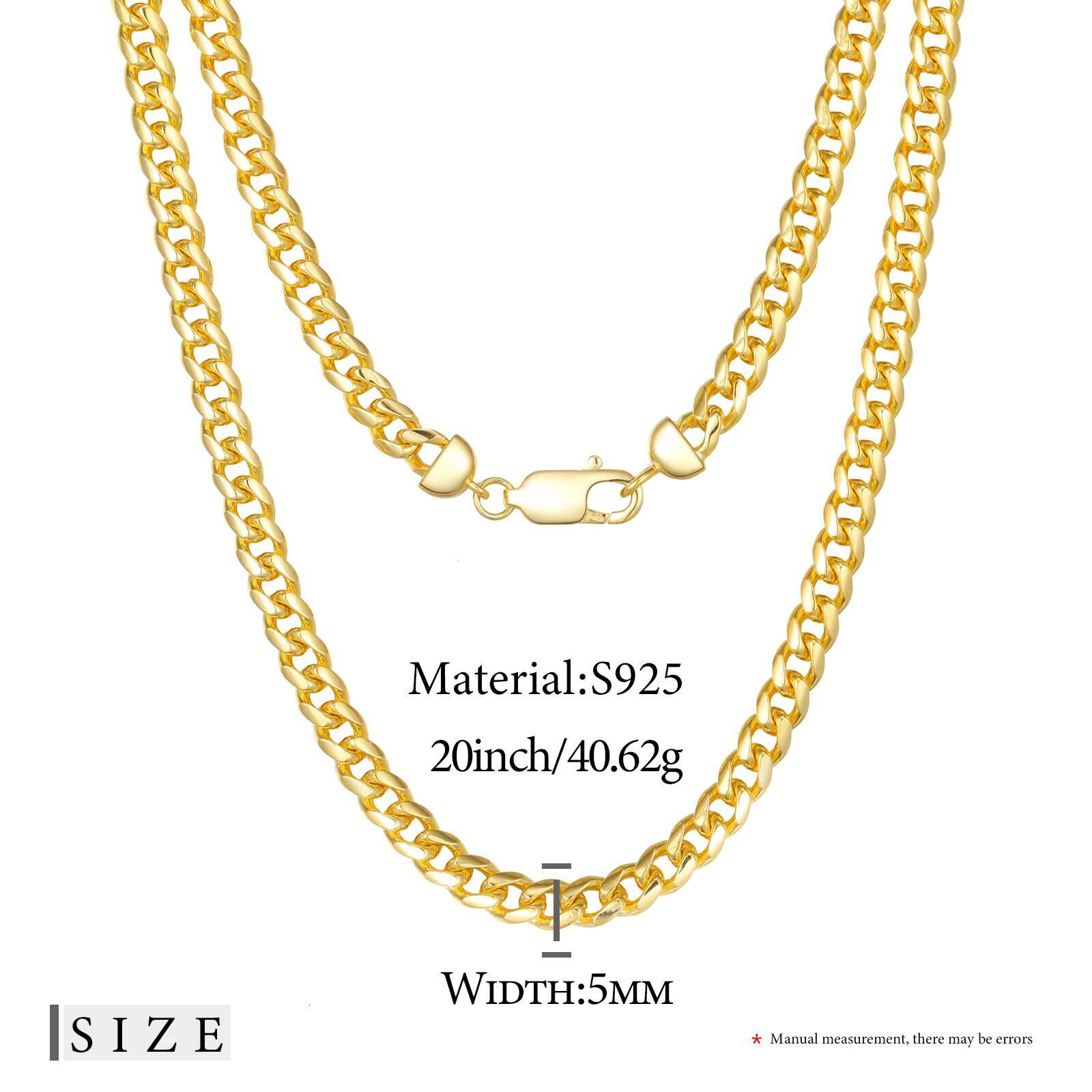 Wholesale High Quality Hip Hop Jewelry 5mm 925 Sterling Silver Plain Miami Cuban Link Chain Necklace for Men Women