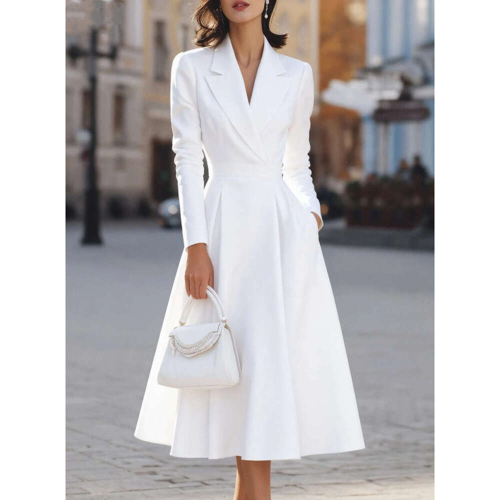 2025 Amazon Wish Independent Station New French V-Neck Elegant Waist Slimming High-End Feel Banquet Long Dress For Women 0c8b