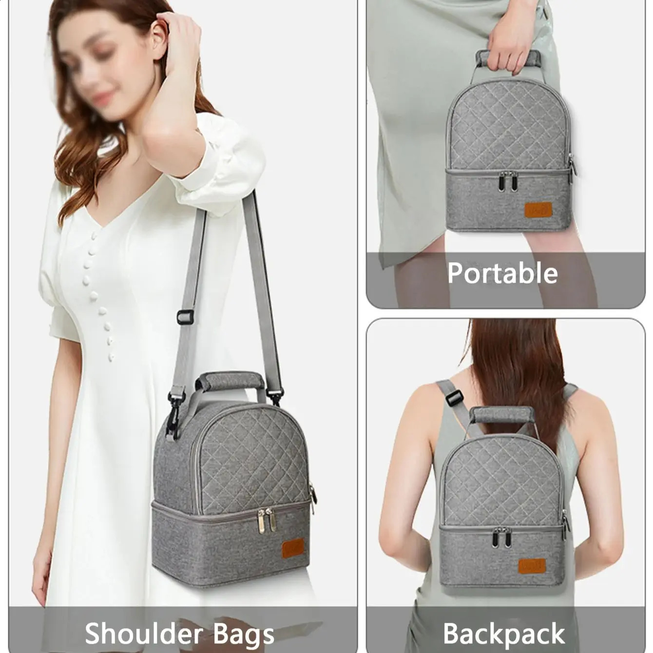 Portable backpack lunch bag waterproof insulation bag storage bag camping picnic work school fashion work bag 250410