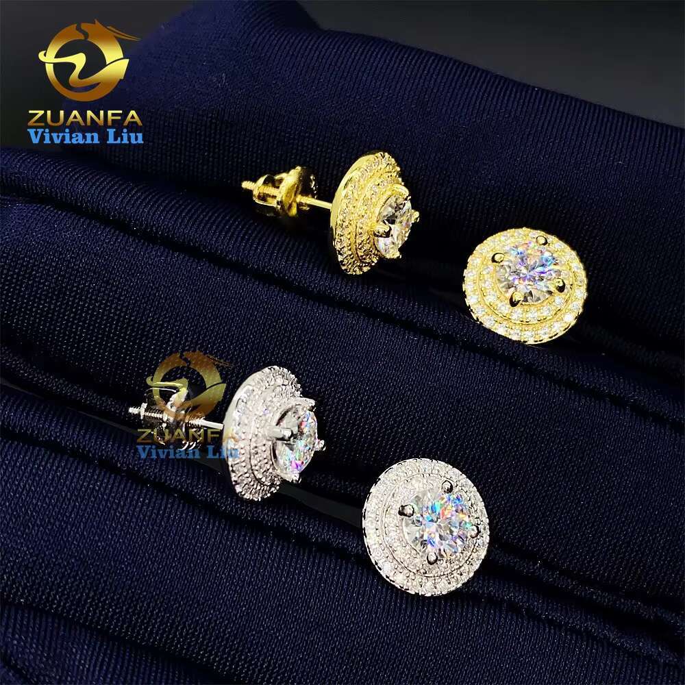 Wholesale Jewelry Factory Price Luxury 925 Sterling Silver Fashion Jewelry Diamond Vvs Moissanite Diamond Stud Jewellery Earring