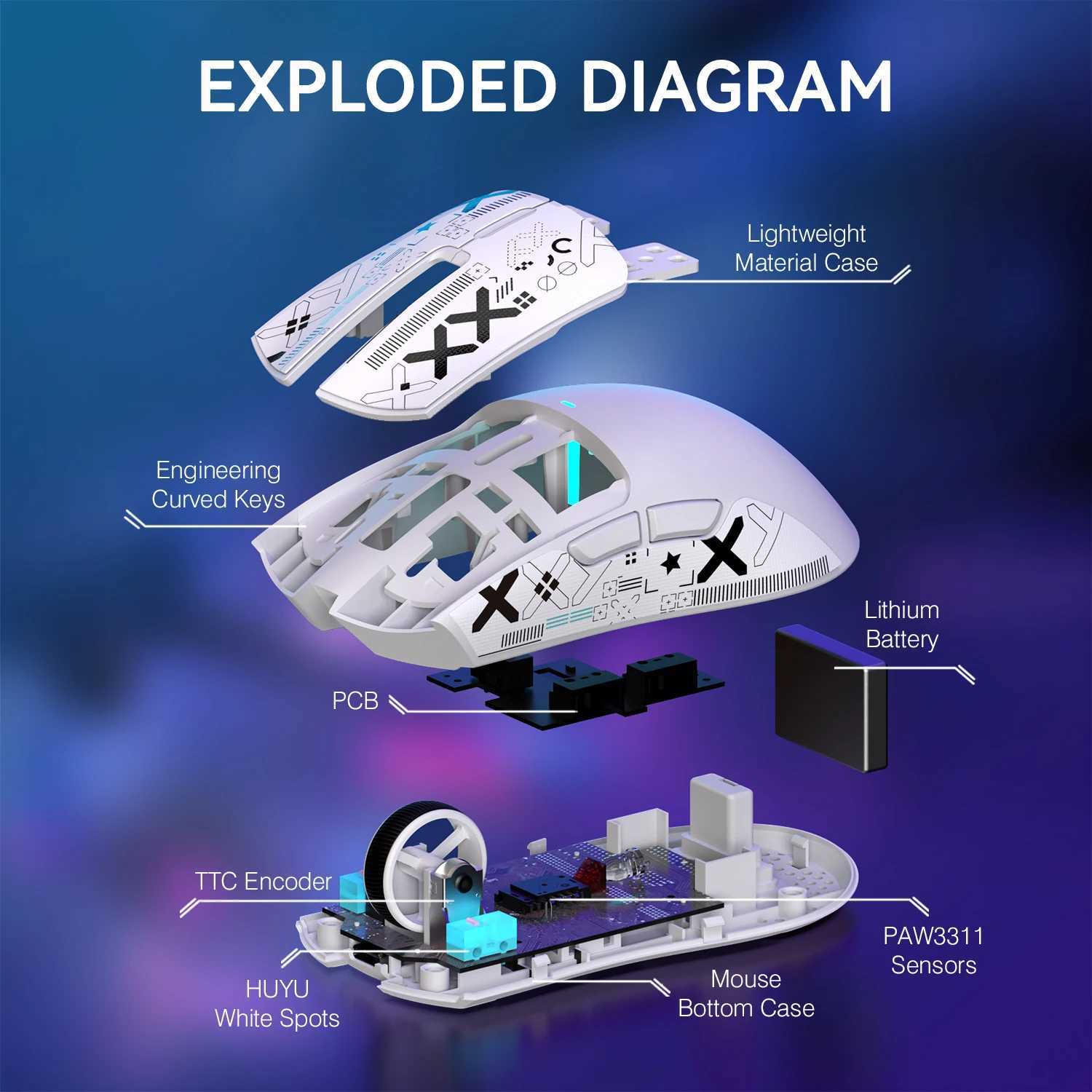 Attack Shark X11 Tri-mode Gaming Mouse with Magnetic Charging Dock PixArt PAW3311 Sensor 22K DPI BT/24Ghz/Wired for PC/ Y251111