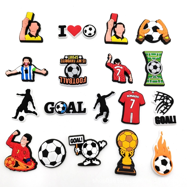 sport shoe charms hot football rugby series shoe flowers decoration buckle button for christmas halloween gift