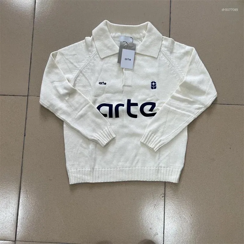ARTE Men's Designer sweater Jacquard Embroidery Knit Polo Shirt Women High Qualiy 1:1 Casual Long Sleeve coat Casual jacket Cotton hoodie