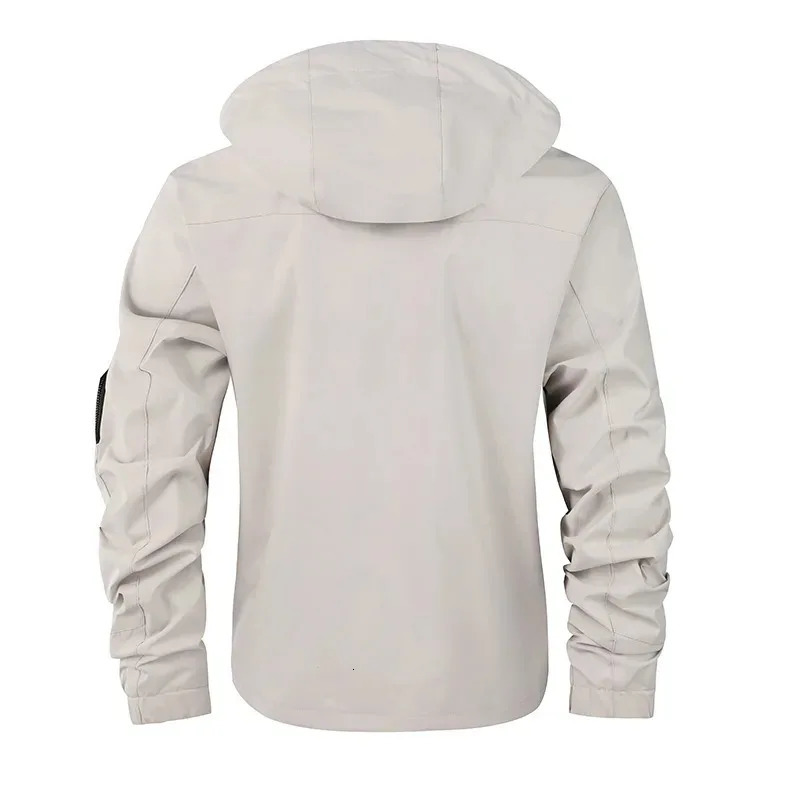 Fashion Mens Jacket Slim Hooded Casual Parka Spring And Autumn Outdoor Waterproof Windproof Coat w251015