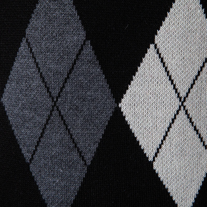 Mens Soft Sweater Tank Top Spring and Autumn Sleeveless Knitted Floral Fashion Black Grey Checkered S2XL 250411Z