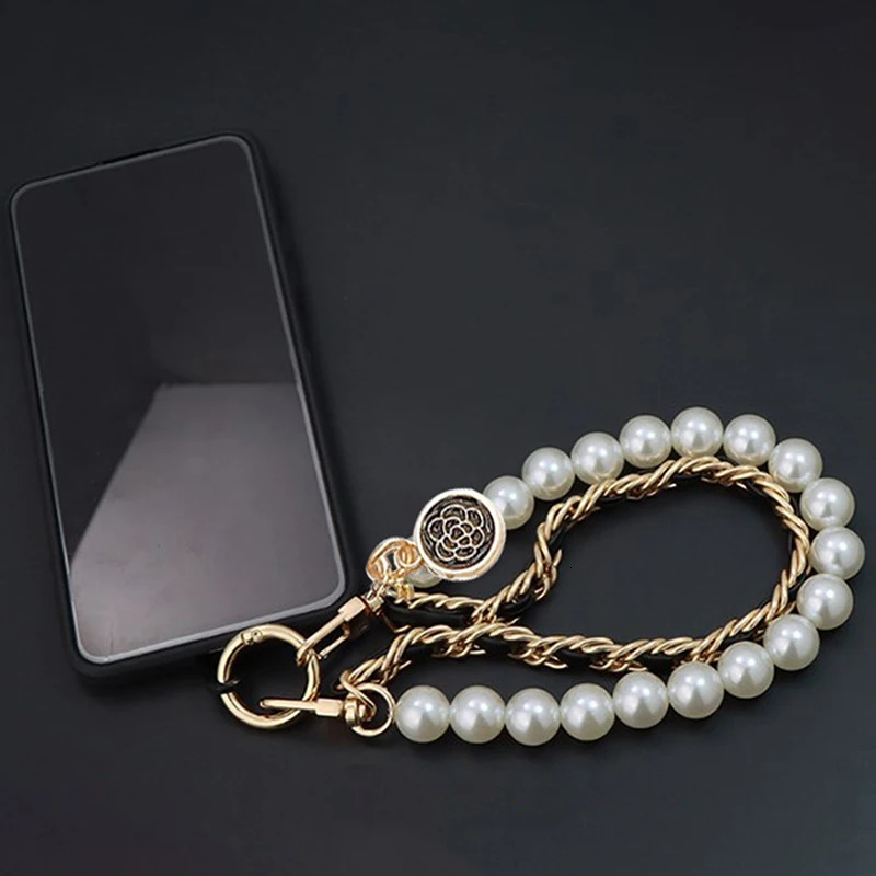 Vintage Pearl Bag Strap For Handbag Double Layer Chain Pearl Phone Lanyard Exquisite Purse Replacement Handles Bag Accessory 251110