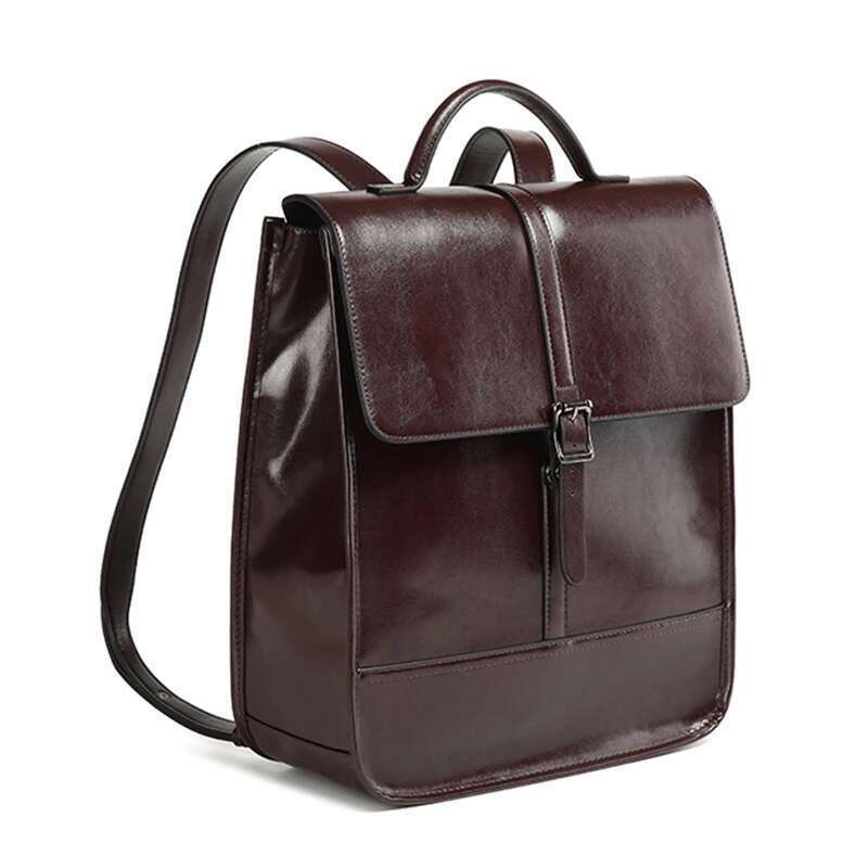 Women's Bags Vintage Cowhide Women's Backpack College Style Girls Student Laptop Satchel Genuine Leather School Bag Women Shoulder Bags