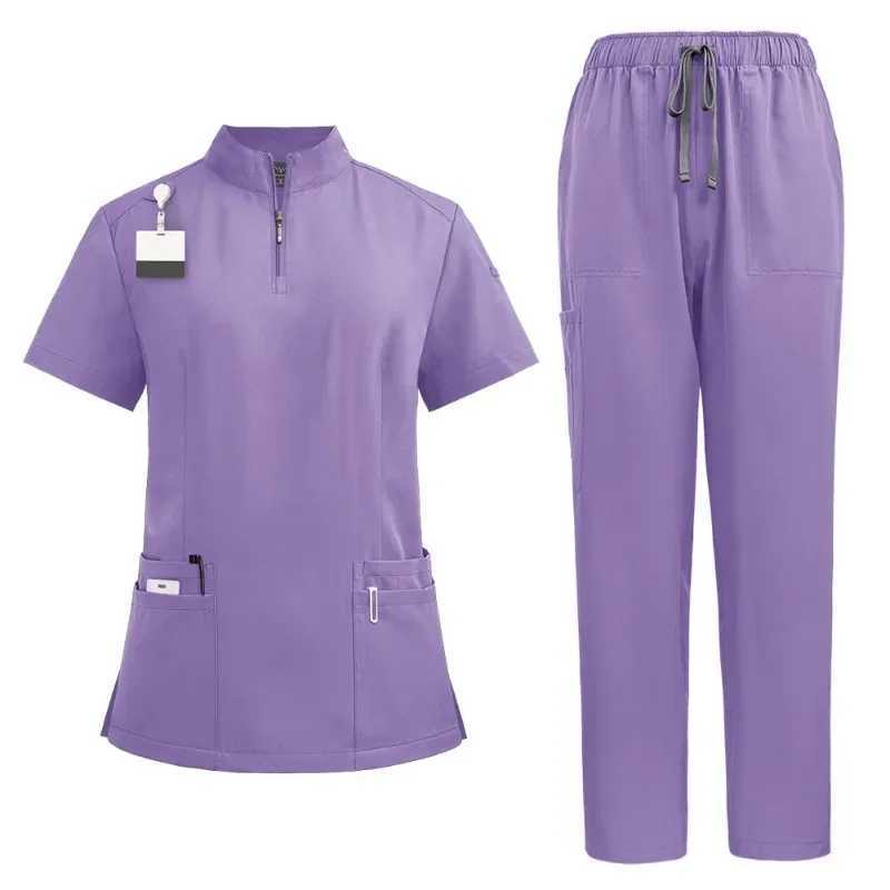 New doctors nurses surgical uniforms womens frosted sets beauty Sn workwear clinical frosted tops pants spa care tuning X250410