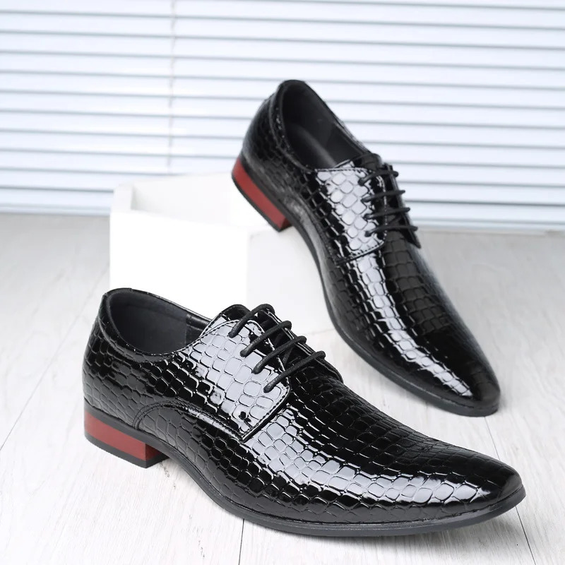 Autumn Spring Classic Derby Shoes for Men Leather Pattern Dress Lace-up Casual Business Wedding Party Comfortable 251106