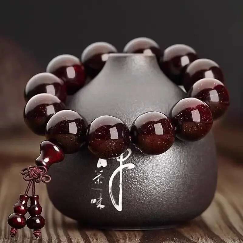 Indian Small Leaf Rosewood Women's Men's High-Density Old Material Genuine Buddha Beads Bracelet Wenwan Rosary