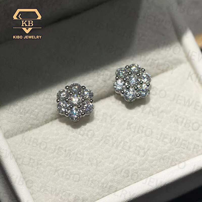 9MM Stud Earrings D Color VVS Moissanite 925 Silver Iced Out Luxury Moissanite Diamond Women Men Wholesale Fashion Jewelry