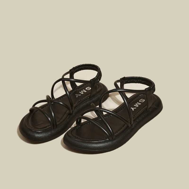 Thick soled sandals for women 2024 new summer soft soled lifting casual Roman sandals small womens sandals without print sandalsXJ250410
