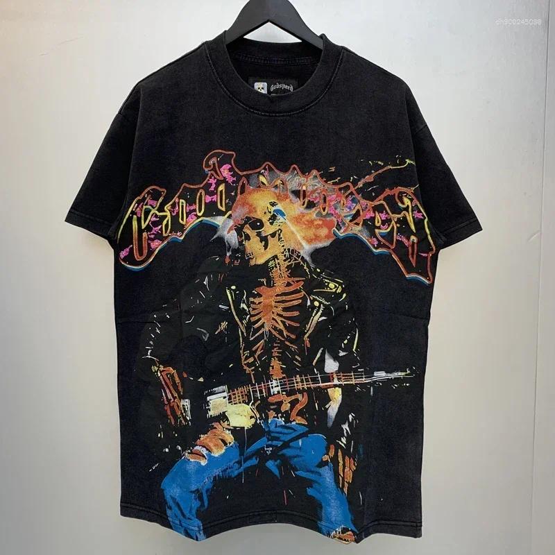 Men's T Shirts High Street Original Label Skull Dreams T-Shirt Vintage Do Old Black Short-sleeved Top