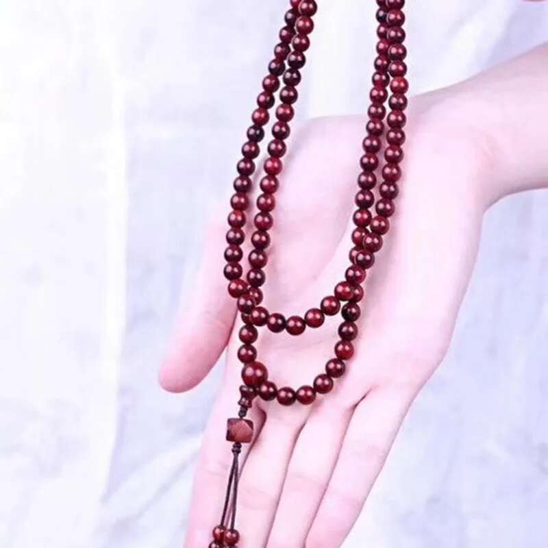 High-Grade Small Leaf Rosewood Eight Spirit Bracelet Holding Simple Male and Female Matching Style Necklace Prayer Beads B