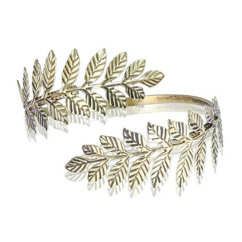 Metal Greek Roman Laurel Leaf Bracelet Armband Upper Arm Cuff ArmletC250410
