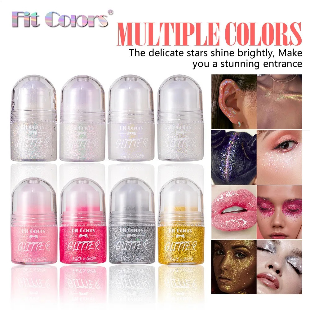 Rolling Sequins Glitter Gel Face Body Painting Shine Liquid Green White Pearl Gloss Eye Shadow Brighten Stage Makeup Decoration 250410