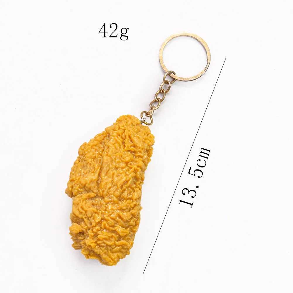 Fried Chicken Simulation Food Keychain Fried Drumstick Chicken Nuggets Keychain Restaurant Customer Gift Chef Keychain W250411