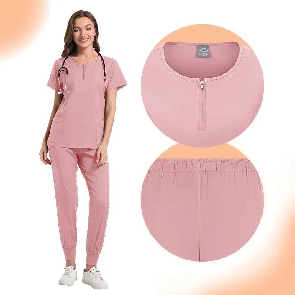 Multi color neutral short Slfed pharmacy nurse uniform hospital doctor work uniform oral dental surgery uniform medical washer set X250410