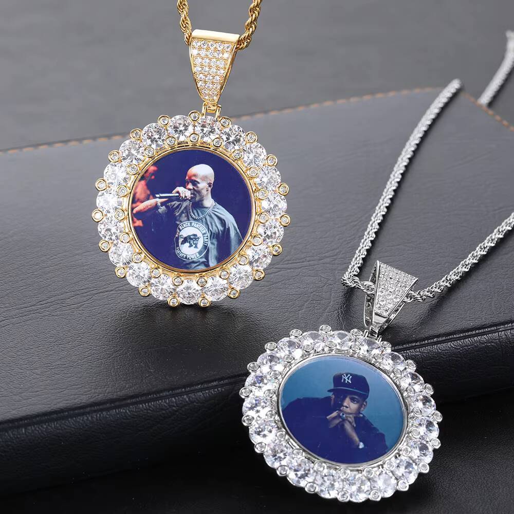 NUOYA Hip Hop Diamond Pendant Gold Plated Moissanite Jewelry Picture Customized Necklaces Pendant