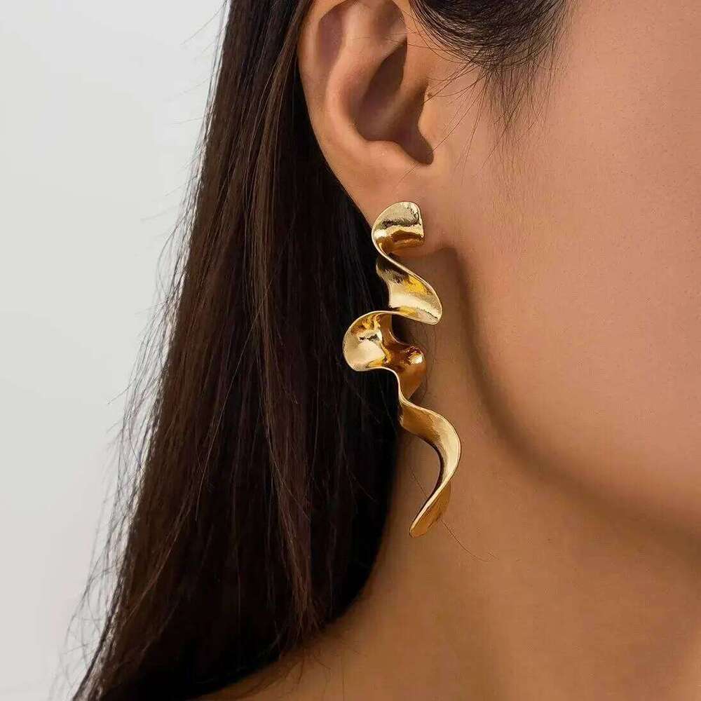 Design Sense Irregular Long Tassel Drop Earrings For Women Hip Hop Vintage Gold Color Dangle Earring Party Jewelry Accessories