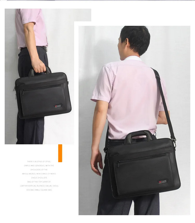 Large capacity briefcase mens business bag 156inch laptop shoulder canvas handbag 250409