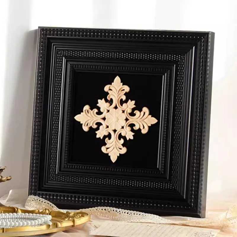 Stylish Black Photo Framing Solid Wood Light Luxury Designer Frames Creative Picture Frame Cornice Room Decoration L251110 H260306