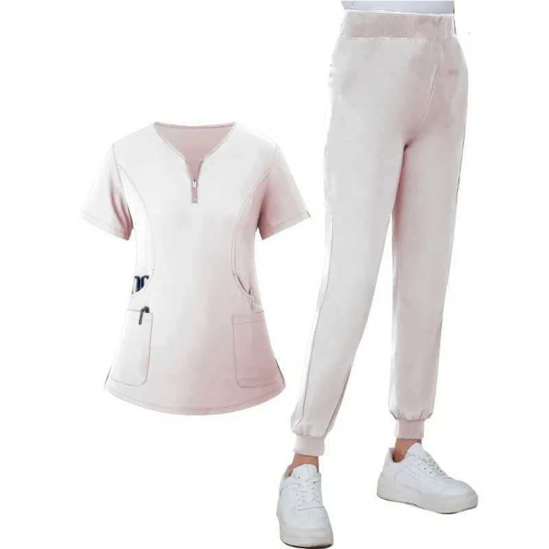 Hot selling hospital uniform thread medical washer nurse soft short Slve washer set womens washer uniform set X2504106
