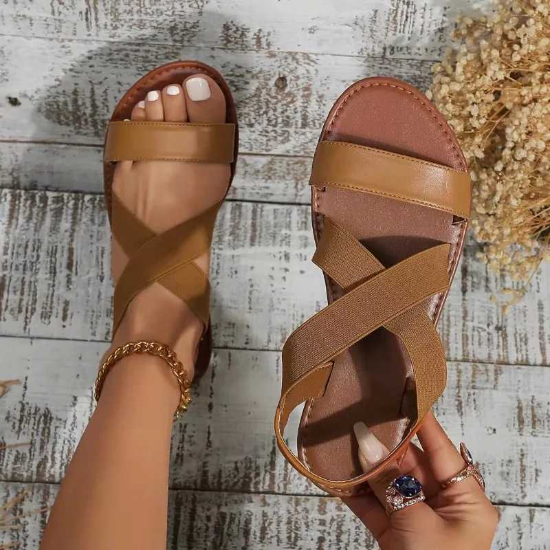 Summer new womens flat Roman sandals with n-slip rubber sole fi womens shoesXJ250410