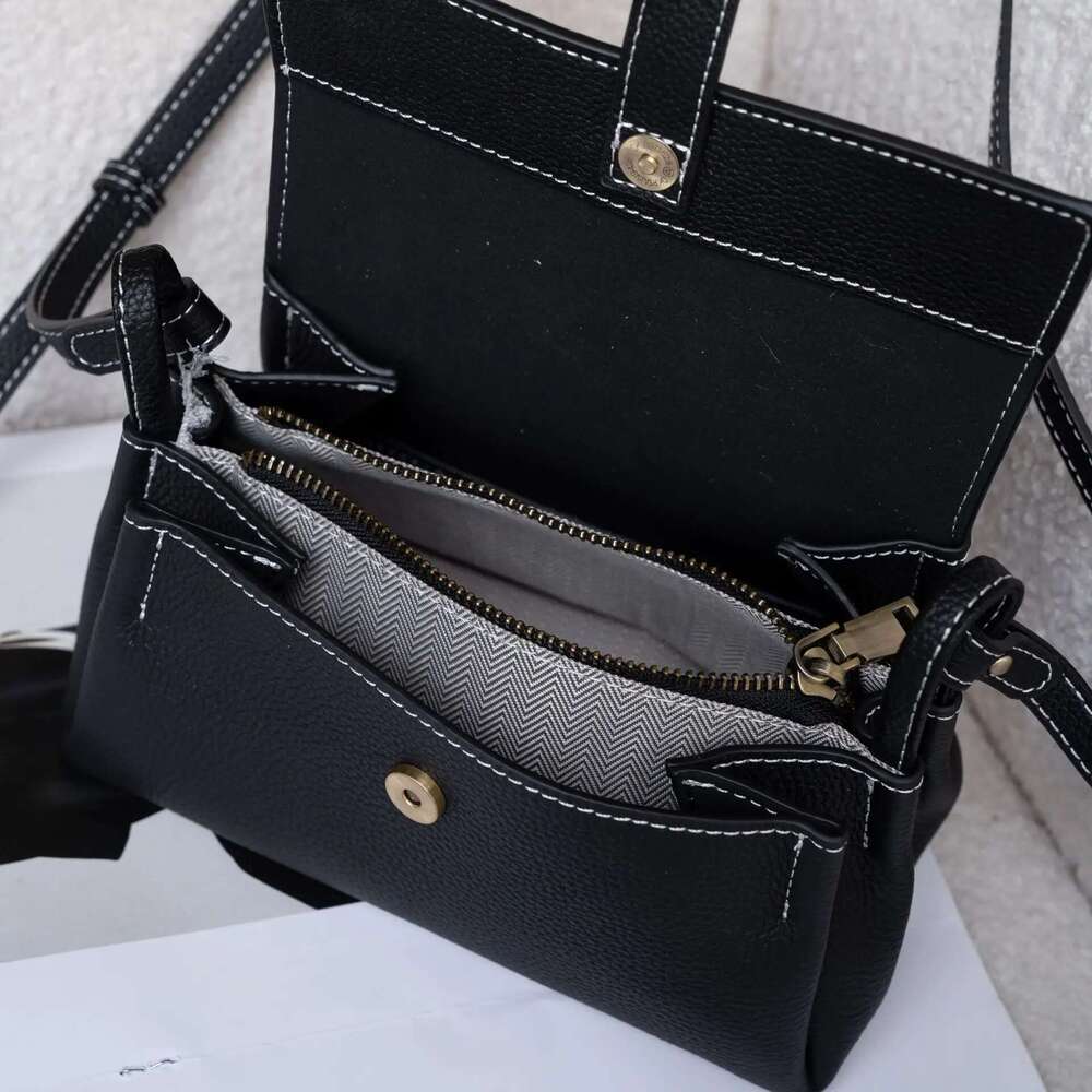 Genuine Leather Casual Handbag, Lady Underarm Fashionable Elegant Women's Shoulder Crossbody Bag Multi Compartment