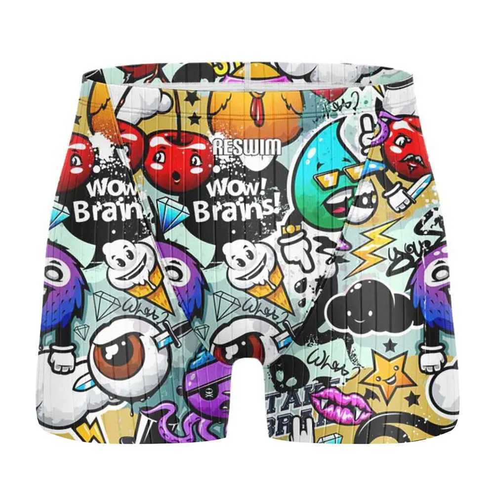 2025 Mens Swimming Jammer Swimsuit Shorts Sports Training Shorts Swimsuit Summer Quick drying Lycra Surfing Diving PantsW250410