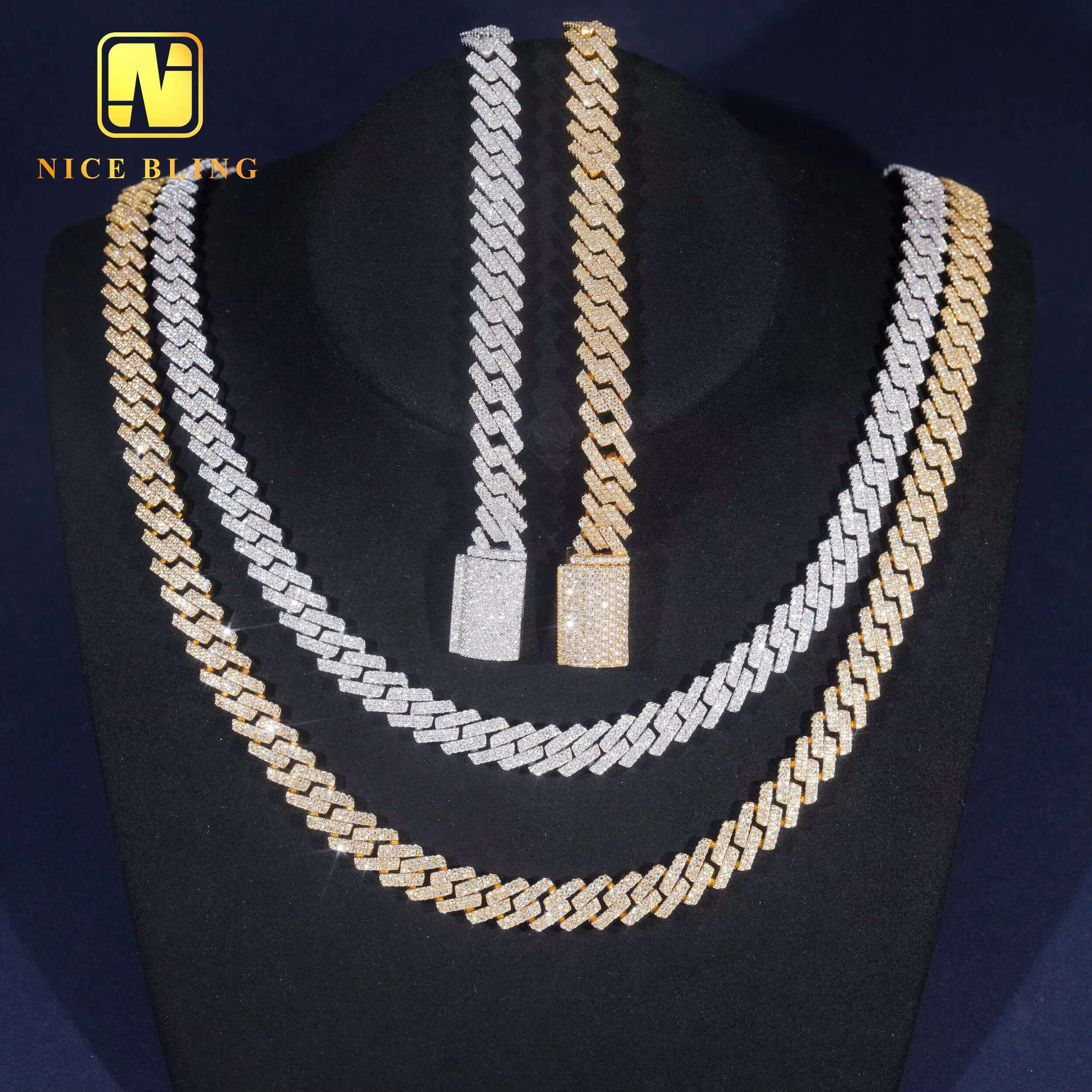 Hot Sale 10mm Diamond Iced Out Cuban Link Chain Custom Hip Hop Jewelry Necklace VVS Moissanite Necklace Bracelet