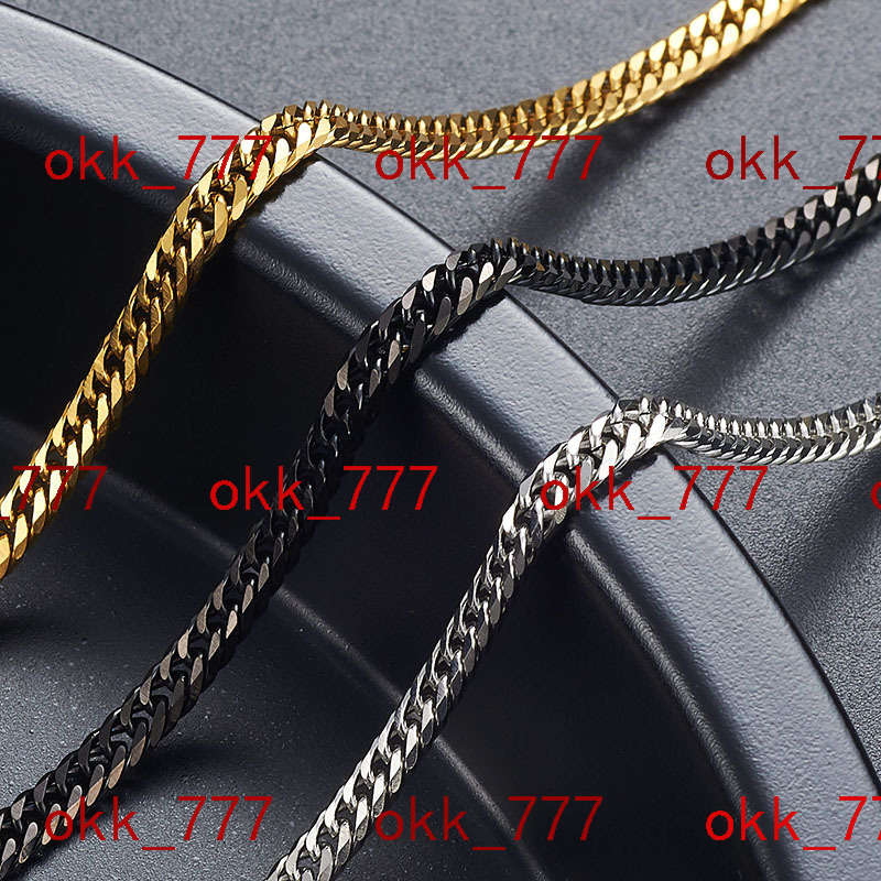 Hot Sale Mens Hip Hop Jewelry 4mm-8mm Diamond-Cut Black Gold Plated Stainless Steel Cuban Curb Link Chain Necklace for Men