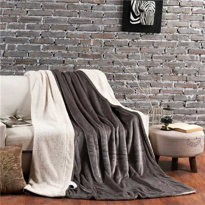 Wool Throw Blanket Keep Warm Winter Bed Blankets Double Sided Queen Duvet Cover Camping Double Bed Cover Bedspread On The Bed C251111