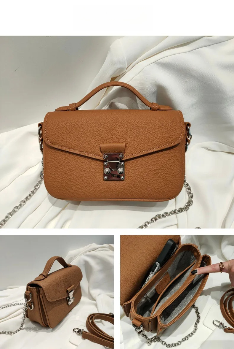 Chain Versatile Fashion Commuter Handbag Single Shoulder Messenger Bag High Grade Leather Top Layer Bags designer handbags women Women