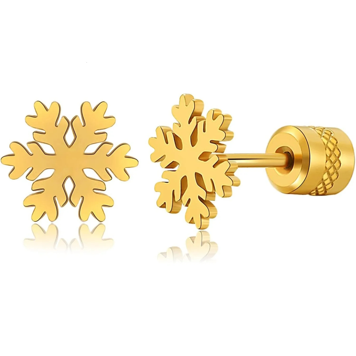 Winter Snowflake Christmas Earrings Stud for Womens Screw Back Stud Earrings Jewelery Gifts Hypoallergenic Earrings 251031